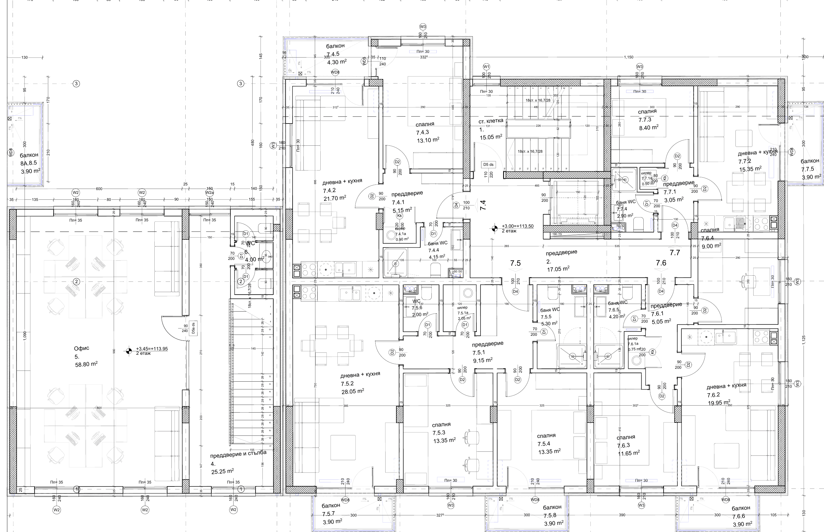 Floor 2 plan of block 7